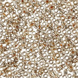 Rocailleperlen, D 1,7 mm, Größe 15/0 , Lochgröße 0,5-0,8 mm, Rosa gold, 25g/ 1 Pck [HOB-686890]