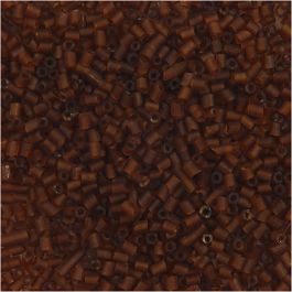 Rocaille Seed Beads 2-cut, D 1,7 mm, Größe 15/0, Lochgröße 0,5 mm, Braun, 25 g/ 1 Pck [HOB-687810]