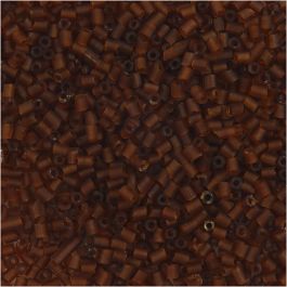 Rocaille Seed Beads 2-cut, D 1,7 mm, Größe 15/0, Lochgröße 0,5 mm, Braun, 500 g/ 1 Btl. [HOB-68781]