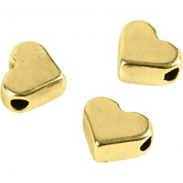 Abstandsperle, Größe 5,5x7 mm, Lochgröße 1 mm, Vergoldet, 3 Stk/ 1 Pck [HOB-69092]