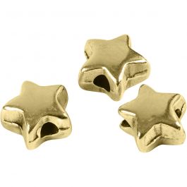Abstands-Perle, Größe 5,5x5,5 mm, Lochgröße 1 mm, Vergoldet, 3 Stk/ 1 Pck [HOB-69094]