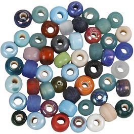 Glasperlen, D 9 mm, Lochgröße 2,5-3 mm, Sortierte Farben, 500 g/ 1 Pck [HOB-69280]