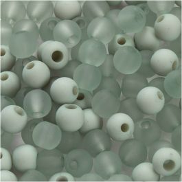 Kunststoffperlen, D 6 mm, Lochgröße 2 mm, Hellgrün, 40 g/ 1 Pck [HOB-69594]