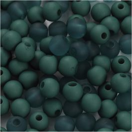 Kunststoffperlen, D 6 mm, Lochgröße 2 mm, Flaschengrün, 40 g/ 1 Pck [HOB-69595]