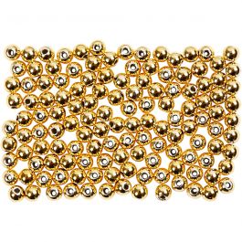 Wachsperlen, D 2,7 mm, Lochgröße 0,7 mm, Gold, 150 Stk/ 1 Pck [HOB-698021]