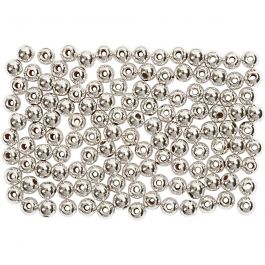 Wachsperlen, D 3 mm, Lochgröße 0,7 mm, Silber, 150 Stk/ 1 Pck [HOB-698041]