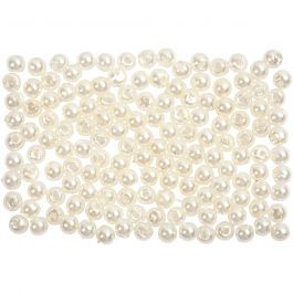 Wachsperlen, D 3 mm, Lochgröße 0,7 mm, Perlmutt, 150Stk/ 1 Pck [HOB-698061]