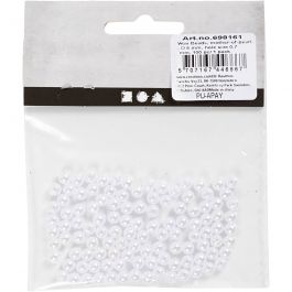 Wachsperlen, D 5 mm, Lochgröße 0,7 mm, Perlmutt, 100 Stk/ 1 Pck [HOB-698161]