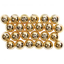 Wachsperlen, D 8 mm, Lochgröße 1 mm, Gold, 50 Stk/ 1 Pck [HOB-698221]
