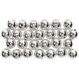 Wachsperlen, D 8 mm, Lochgröße 1 mm, Silber, 50 Stk/ 1 Pck [HOB-698241]