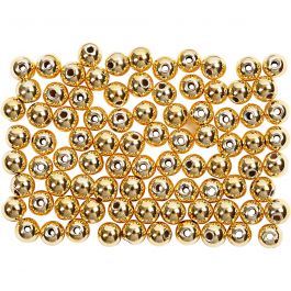 Wachsperlen, D 4 mm, Lochgröße 0,7 mm, Gold, 150 Stk/ 1 Pck [HOB-698321]