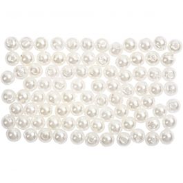 Wachsperlen, D 4 mm, Lochgröße 0,7 mm, Perlmutt, 150 Stk/ 1 Pck [HOB-698361]