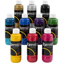 Glas-/Porzellanfarbe, Sortierte Farben, 10x250 ml/ 1 Pck [HOB-744358]