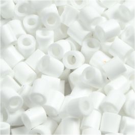 Bügelperlen, Größe 5x5 mm, Lochgröße 2,5 mm, medium, Weiß (32221), 6000 Stk/ 1 Pck [HOB-751151]
