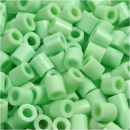 Bügelperlen, Größe 5x5 mm, Lochgröße 2,5 mm, medium, Pastellgrün (32252), 6000 Stk/ 1 Pck [HOB-751171]