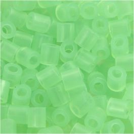 Bügelperlen, Größe 5x5 mm, Lochgröße 2,5 mm, medium, Neongrün (32237), 1100 Stk/ 1 Pck [HOB-751250]