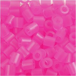 Bügelperlen, Größe 5x5 mm, Lochgröße 2,5 mm, medium, Rosaneon (32257), 6000 Stk/ 1 Pck [HOB-751301]