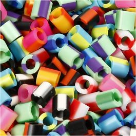 Bügelperlen, Größe 5x5 mm, Lochgröße 2,5 mm, medium, Gestreift, 1100 sort./ 1 Pck [HOB-752101]