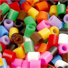 Bügelperlen, Größe 5x5 mm, Lochgröße 2,5 mm, medium, Standard-Farben, 5000 sort./ 1 Eimer [HOB-75222]