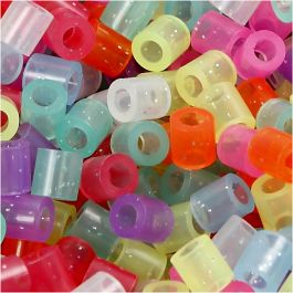 Bügelperlen, Größe 5x5 mm, Lochgröße 2,5 mm, medium, Glitter-Farben, 5000 sort./ 1 Eimer [HOB-75242]
