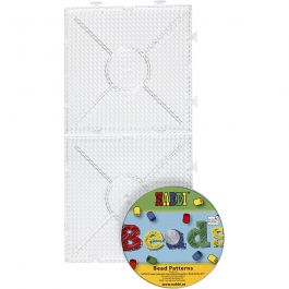 Steckplatte, Großes Quadrat, Größe 15x15 cm, medium, Transparent, 2 Stk/ 1 Pck [HOB-75309]