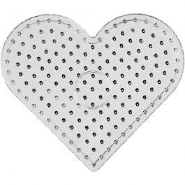 Steckplatte, Herz, Größe 17,5x17,5 cm, JUMBO, Transparent, 1 Stk [HOB-753250]