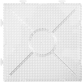 Photo Pearls Steckplatte, Großes Quadrat, Größe 15x15 cm, medium, Transparent, 2 Stk/ 1 Pck [HOB-75532]