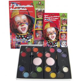 Wasserschminke-Set mit Schritt-für-Schritt-Anleitung, Sortierte Farben, 1 Set [HOB-76132]