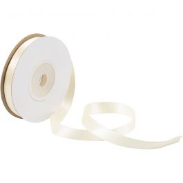 Satinband, B 10 mm, Creme, 10 m/ 1 Rolle [HOB-780102]