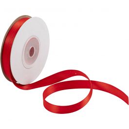 Satinband, B 10 mm, Rot, 10 m/ 1 Rolle [HOB-780134]