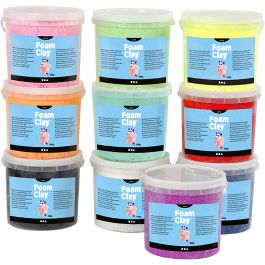 Foam Clay® , Sortierte Farben, Glitter, 10x560 g/ 1 Pck. [HOB-78098]