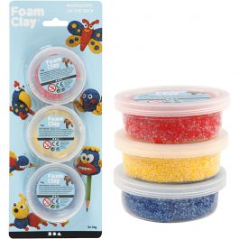Foam Clay® , Blau, Rot, Gelb, 3x14 g/ 1 Pck [HOB-78139]