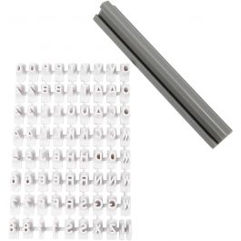 Stempel-Set, Buchstaben, Zahlen, H 6 mm, Weiß, 1 Set [HOB-78286]