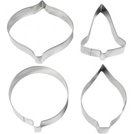 Ausstechförmchen, Glocke, Kugel, Regentropfen, Prisma, H 8 cm, 4 Stk/ 1 Pck [HOB-782887]