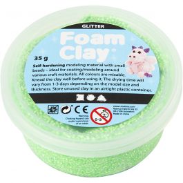 Foam Clay® , Glitter, Grün, 35 g/ 1 Dose [HOB-788830]