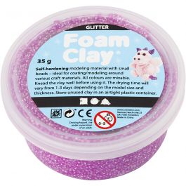 Foam Clay® , Glitter, Flieder, 35 g/ 1 Dose [HOB-788840]