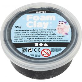 Foam Clay® , Schwarz mit Glitter, 35 g/ 1 Dose [HOB-788860]