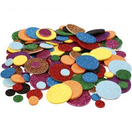 Moosgummi-Aufkleber, D 12+20+32 mm, 1000 Stk/ 1 Pck [HOB-79022]