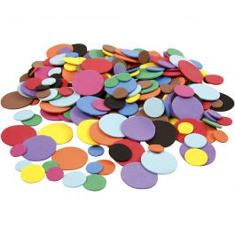 Moosgummikreise, D 12+20+32 mm, Sortierte Farben, 2120 sort./ 1 Pck [HOB-79061]