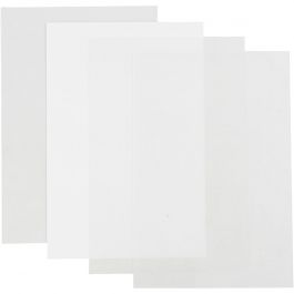 Plastikschrumpfplatten, Blatt 20x30 cm, Dicke 0,3 mm, Glänzend transparent, Matt transparent, Mattweiß, 4 Bl./ 1 Pck [HOB-790999]