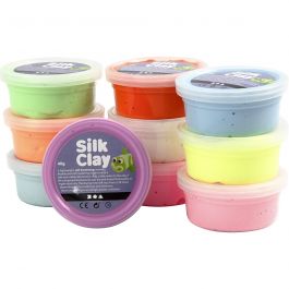 Silk Clay®, Basic 2, Sortierte Farben, 10x40 g/ 1 Pck [HOB-79146]