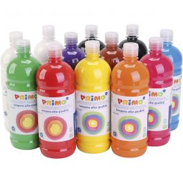 Temperafarbe Matt, Matt, Sortierte Farben, 12x1000 ml/ 1 Pck [HOB-642197]