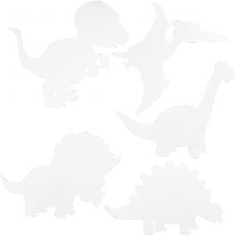 Dinosaurier, H 15-22 cm, B 24-25 cm, 230 g, Weiß, 16 Stk/ 1 Pck [HOB-95205]