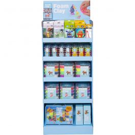 Standdisplay Foam Clay®, H 1560 mm, T 390 mm, B 580 mm, Sortierte Farben, 102 Teile/ 1 Pck [HOB-97531]
