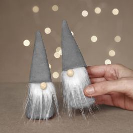 Mini Kreativ Set, Skandinavische Nikoläuse, H 12 cm, Grau, 1 Pck [HOB-977429]