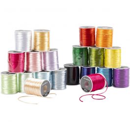 Satinband, Dicke 2 mm, Pastellfarben, Kräftige Farben, 20x50 m/ 1 Pck [HOB-980823]