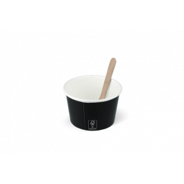 Eiscremebecher Karton 120ml Ø7,8cm 4oz FSC®Mix Schwarz (1.000 Stück) [TK-9987422]