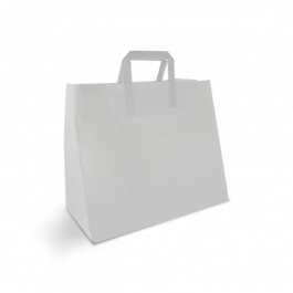 Papiertragetaschen 32x17x27cm weiß (250 Stück) [TK-9987496]