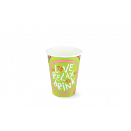Milchshake-Becher Karton klein 360ml Ø9 cm 12oz grün FSC®Mix (500 Stück) [TK-9987533]