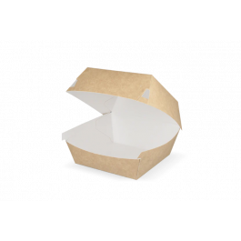 Hamburgerbox 10,5x8,5x10,5 cm kraft/weiß (400 Stück) [TK-9988135]